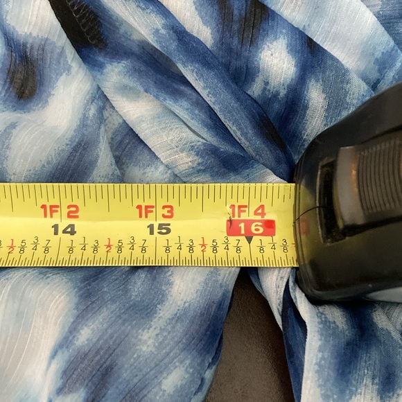 Lauren Ralph Lauren dress sz 4 knee length flutter sleeve blue tie dyed lined - Picture 5 of 5